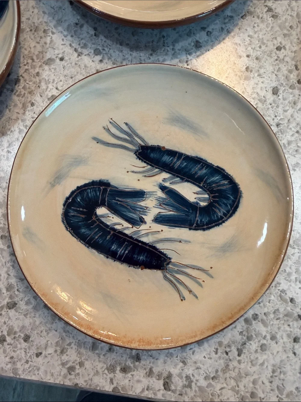 Pottery Barn Seafood Ceramic Plate Set - Home Art